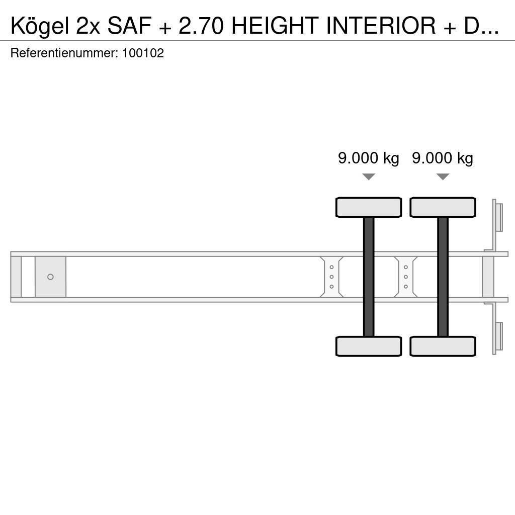 Kögel 2x SAF + 2.70 HEIGHT INTERIOR + Disc Brake Напівпричепи з кузовом-фургоном
