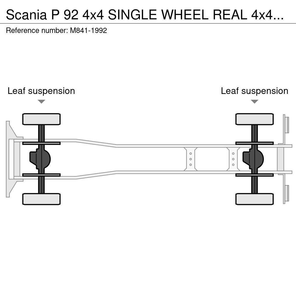 Scania P 92 4x4 SINGLE WHEEL REAL 4x4 WITH ONLY 26612 KM Вантажівки з гаковим підйомом
