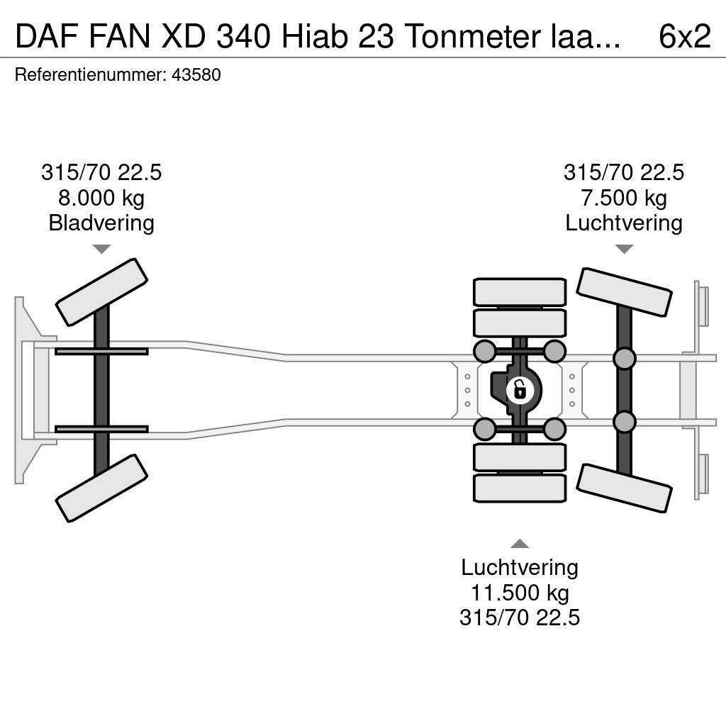 DAF FAN XD 340 Hiab 23 Tonmeter laadkraan + Welvaarts Сміттєвози