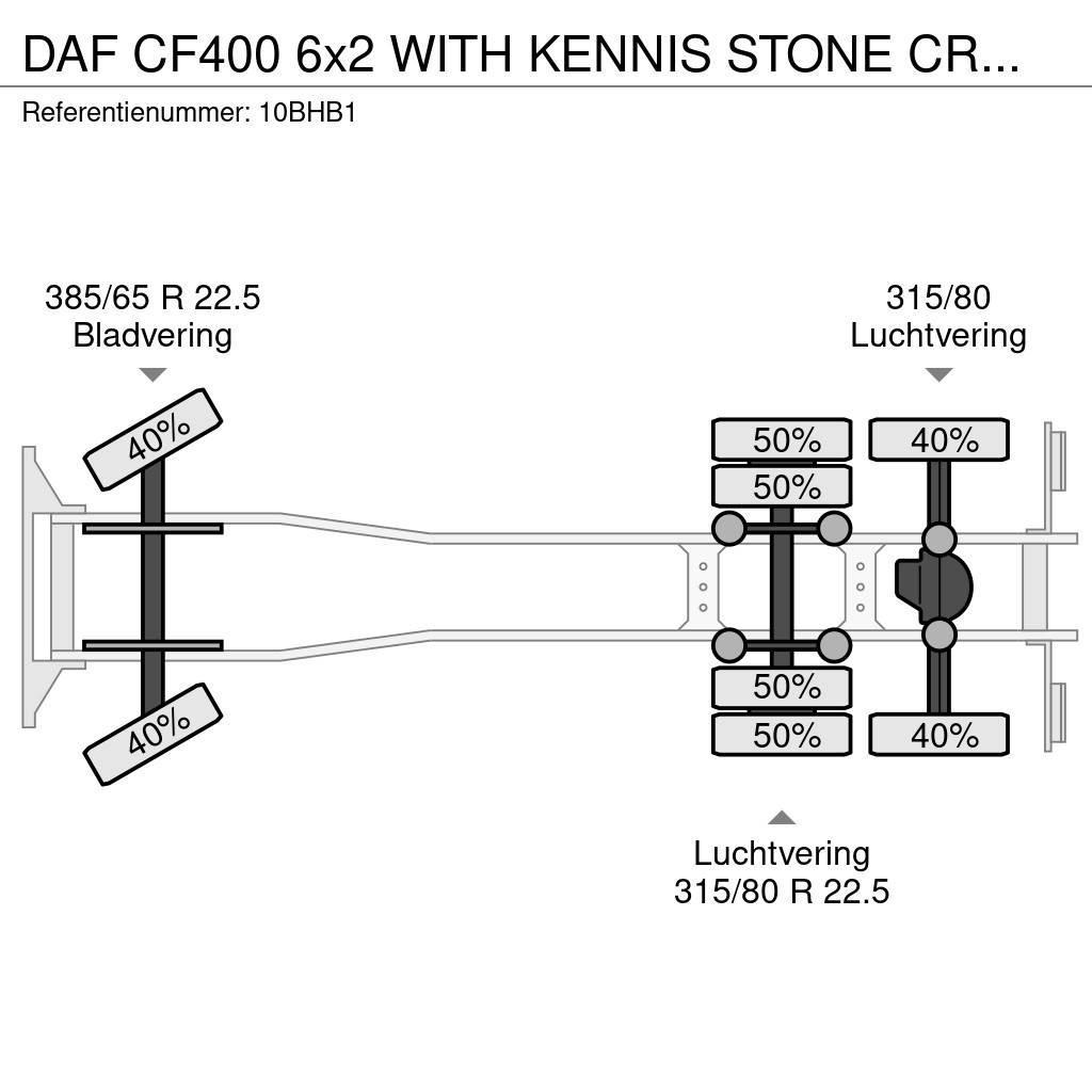 DAF CF400 6x2 WITH KENNIS STONE CRANE EURO 6 автокрани