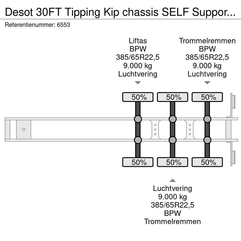 Desot 30FT Tipping Kip chassis SELF Support APK 07-2024 Напівпричепи для перевезення контейнерів