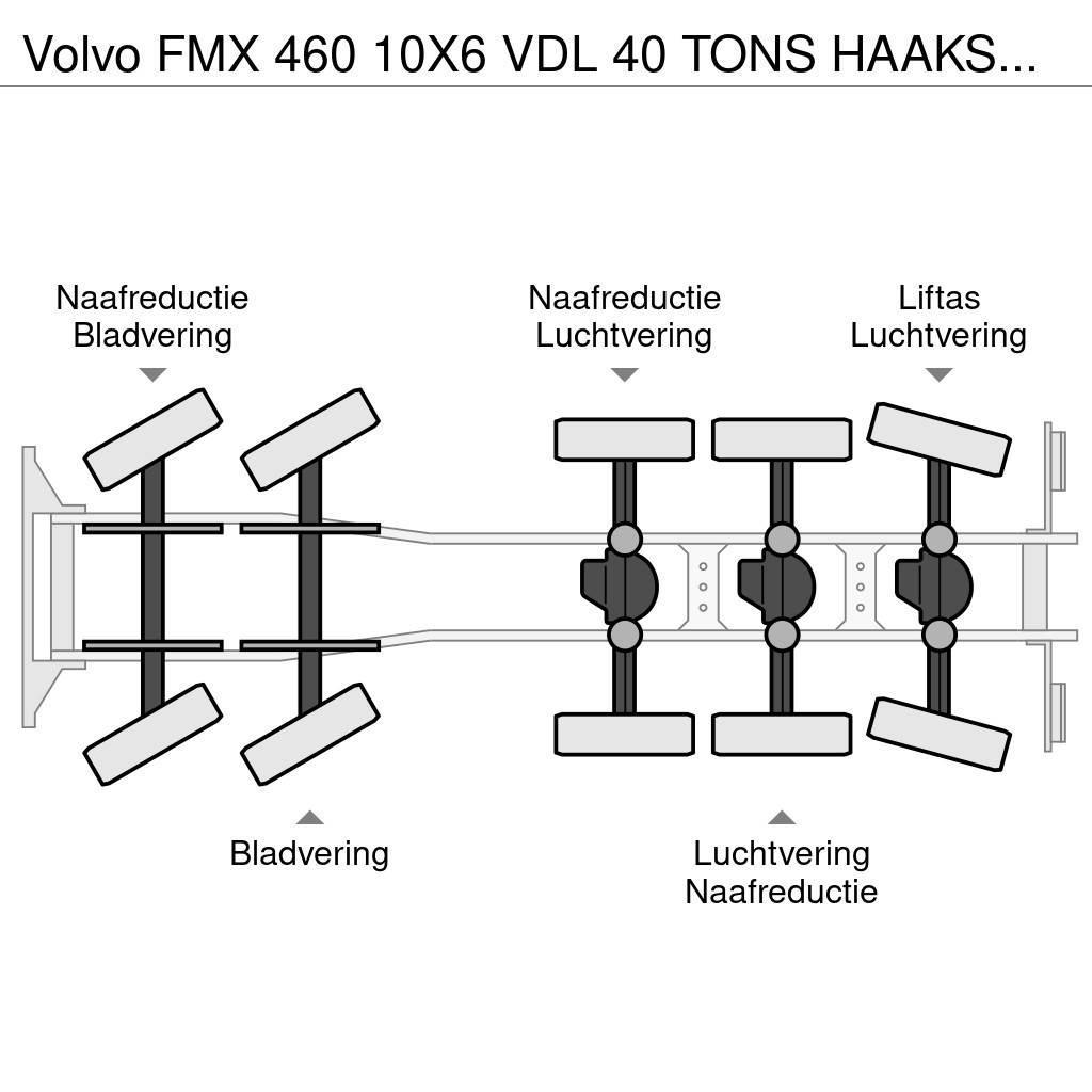 Volvo FMX 460 10X6 VDL 40 TONS HAAKSYSTEEM / KEURING 202 Вантажівки з гаковим підйомом
