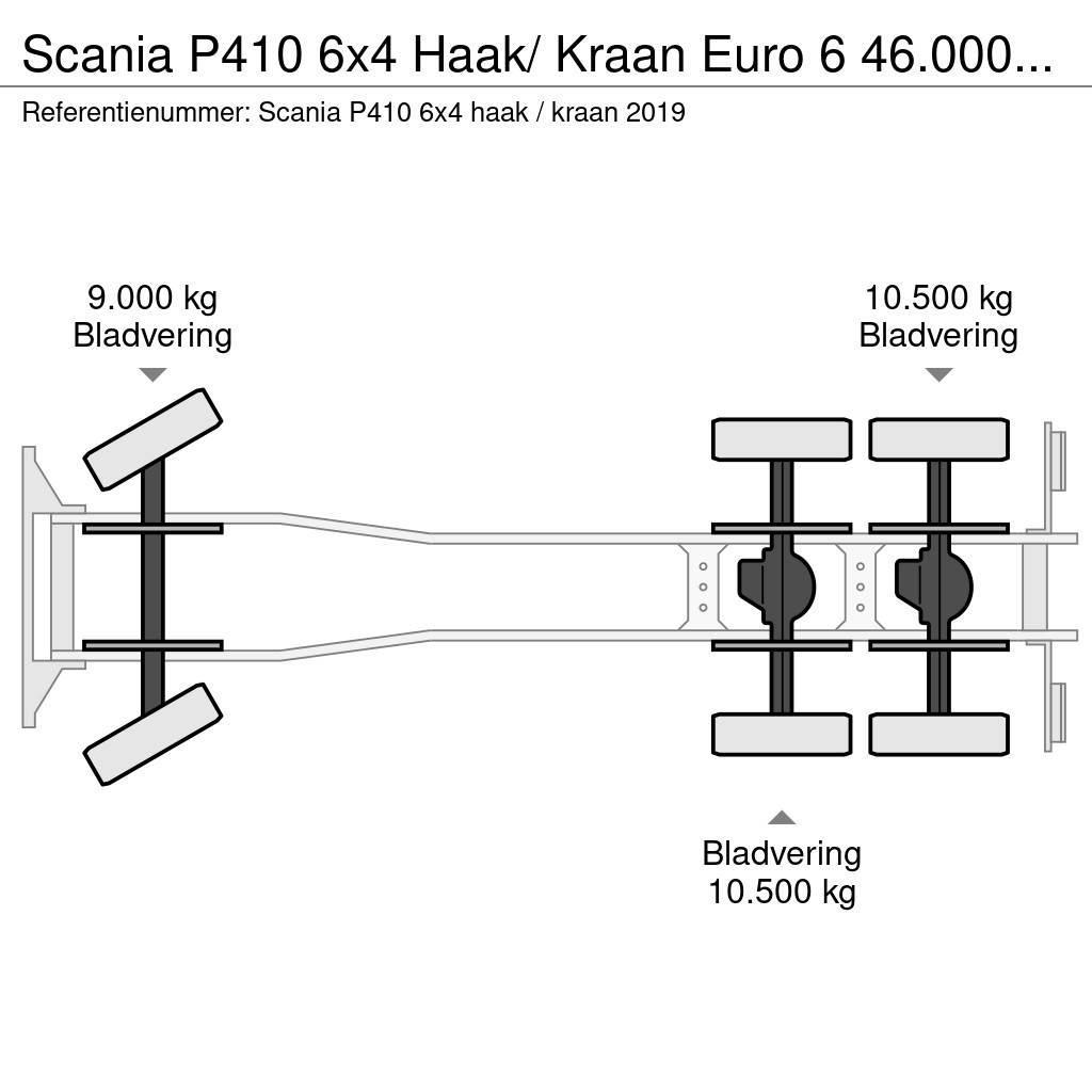 Scania P410 6x4 Haak/ Kraan Euro 6 46.000km ! Retarder Вантажівки з гаковим підйомом