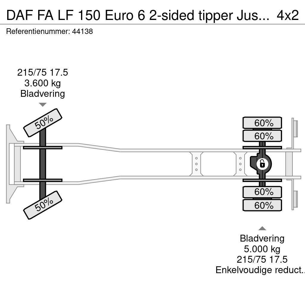 DAF FA LF 150 Euro 6 2-sided tipper Just 94.317 km! Тентовані вантажівки