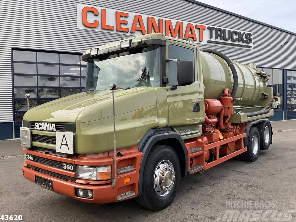 Scania T 124 Euro 2 Manual Assmann Saug aufbau 13m³ Комбі/Вакуумні вантажівки