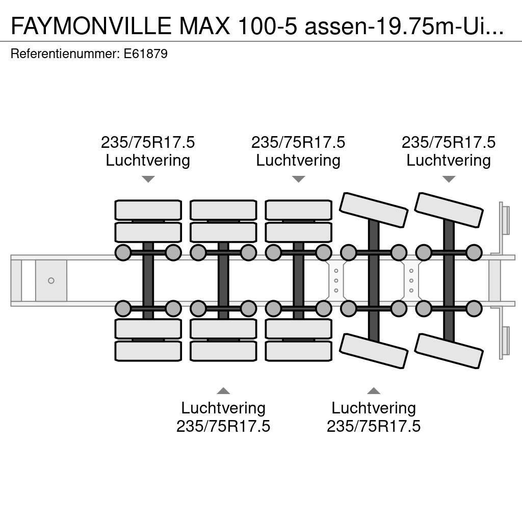 Faymonville MAX 100-5 assen-19.75m-Uitschuifbaar/extensible/ex Низькорамні напівпричепи