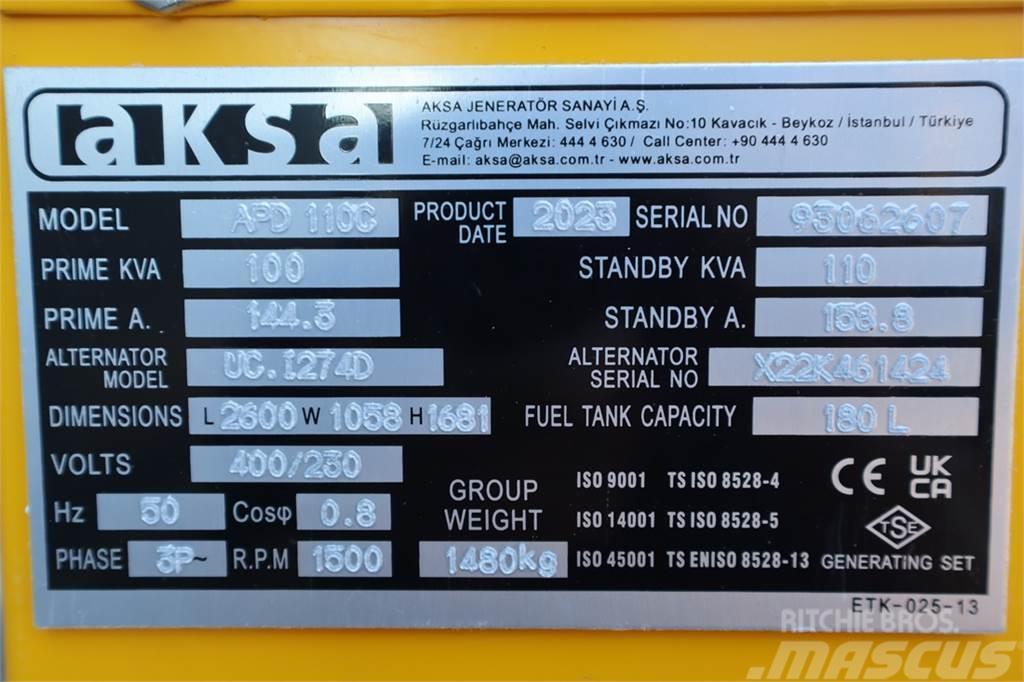 AKSA APD 110C Valid inspection, *Guarantee! Diesel, 110 Дизельні генератори