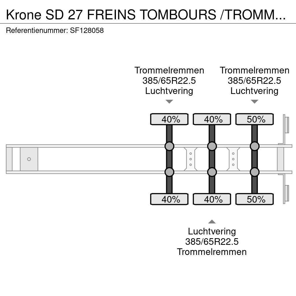 Krone SD 27 FREINS TOMBOURS /TROMMELREMMEN Напівпричепи-платформи/бічне розвантаження