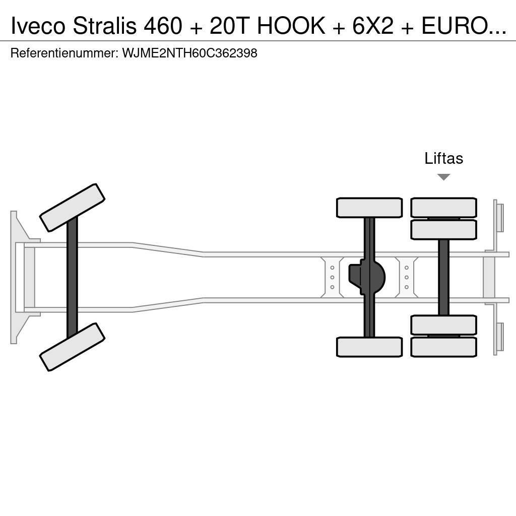 Iveco Stralis 460 + 20T HOOK + 6X2 + EURO 6 + 12 PC IN S Вантажівки з гаковим підйомом
