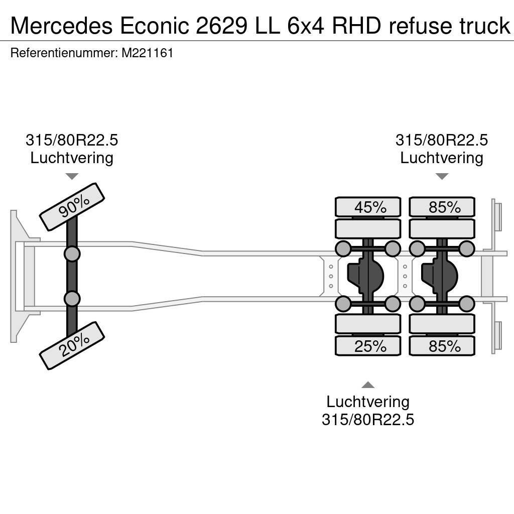 Mercedes-Benz Econic 2629 LL 6x4 RHD refuse truck Сміттєвози