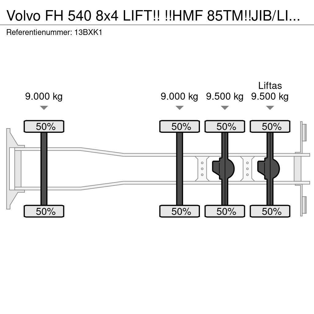 Volvo FH 540 8x4 LIFT!! !!HMF 85TM!!JIB/LIER/WINCH!!2018 автокрани