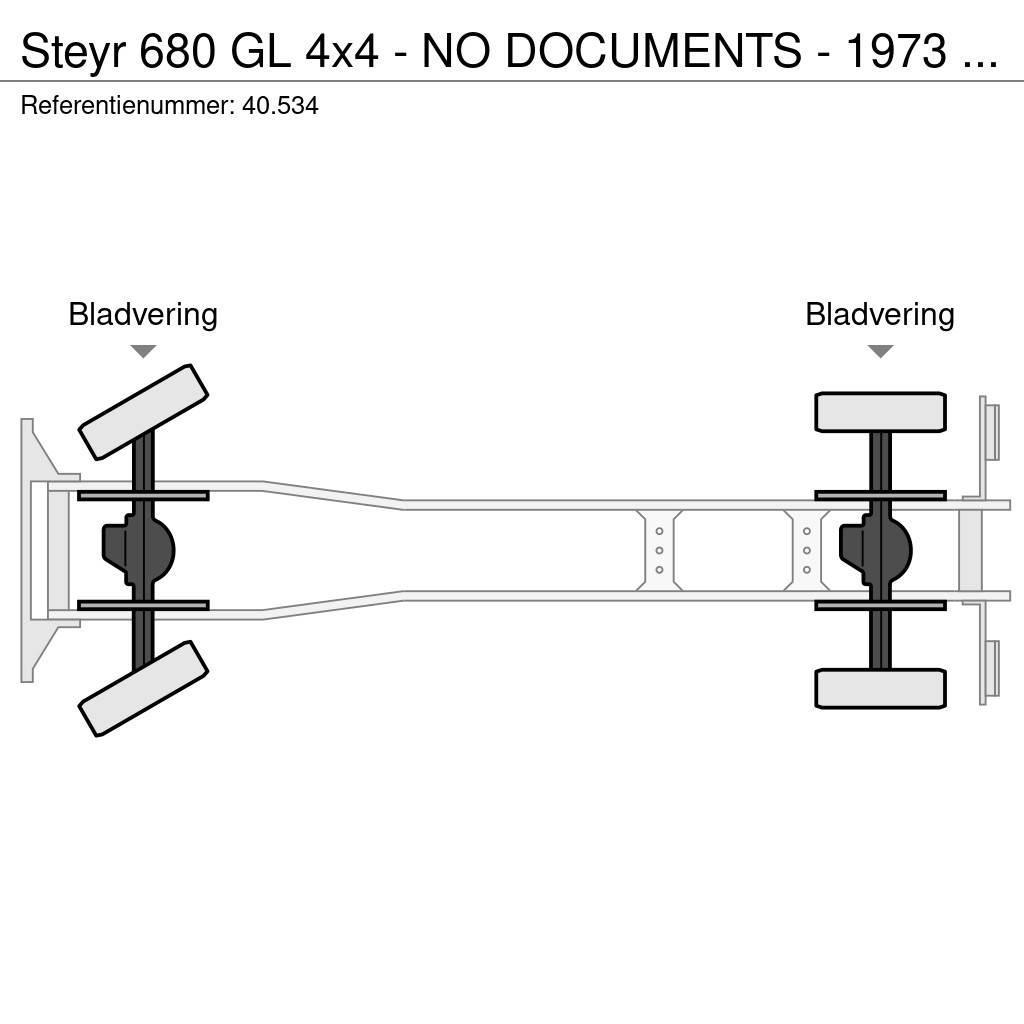 Steyr 680 GL 4x4 - NO DOCUMENTS - 1973 - 40.534 Вантажівки-платформи/бокове розвантаження