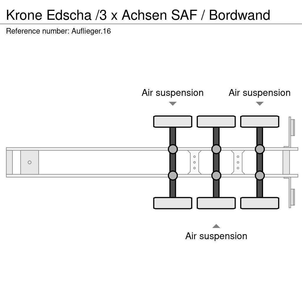 Krone Edscha /3 x Achsen SAF / Bordwand Тентовані напівпричепи