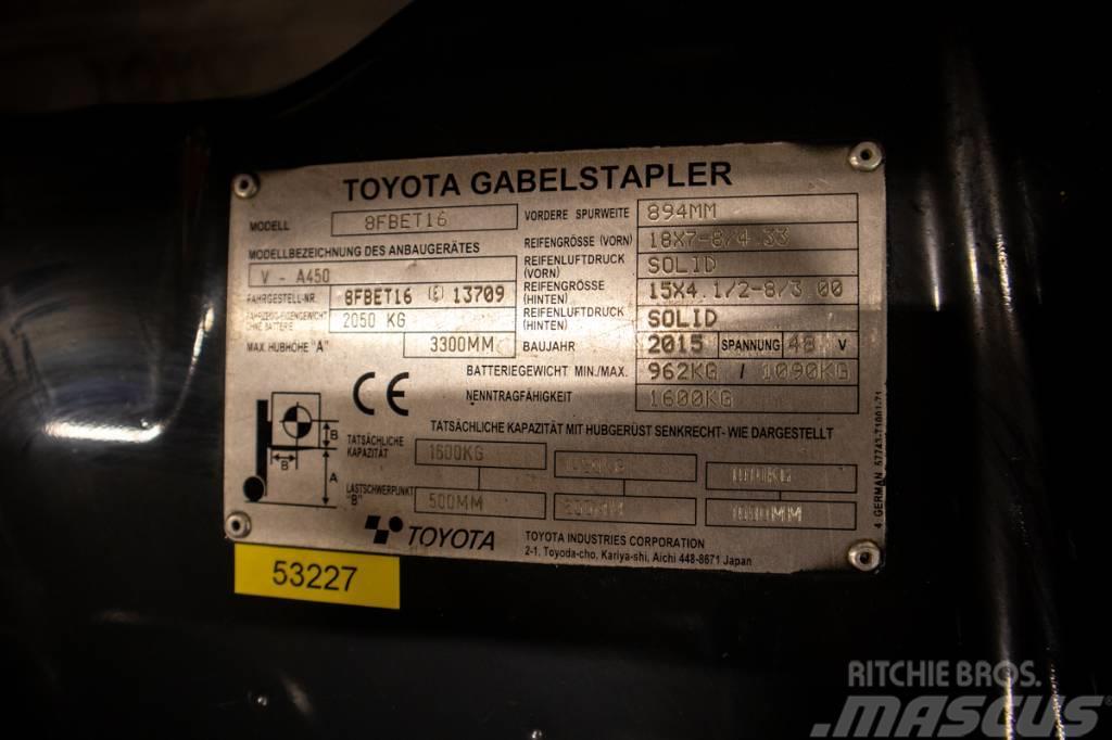 Toyota 8 FB ET 16, smidig 1,6 tons motviktstruck Електронавантажувачі