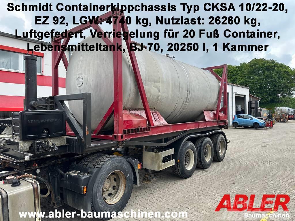 Schmidt CKSA 10/22-20 Containerkippchassis mit Tank Напівпричепи для перевезення контейнерів