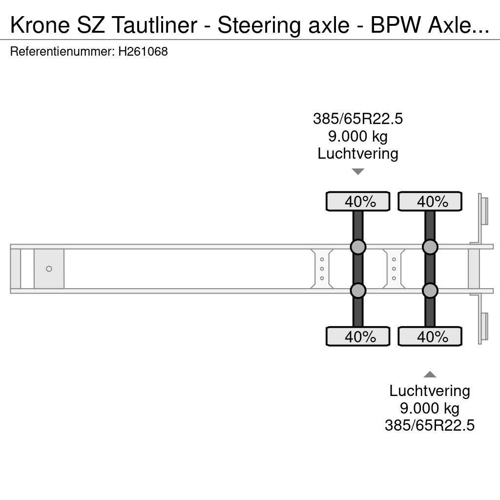 Krone SZ Tautliner - Steering axle - BPW Axle - Sliding Тентовані напівпричепи