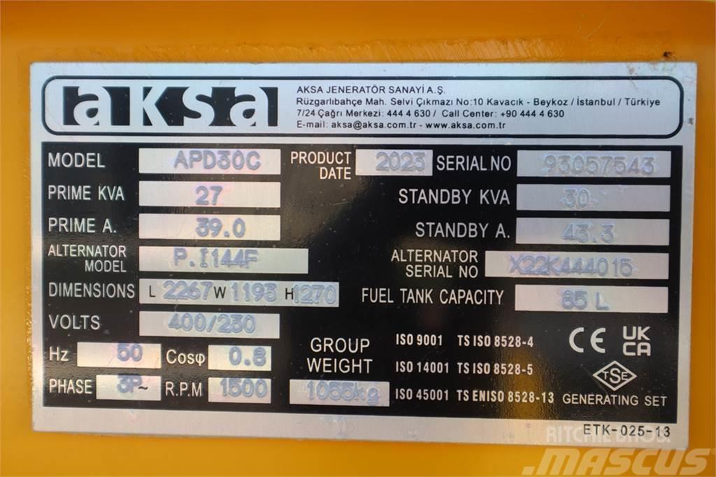 AKSA APD30C Valid inspection, *Guarantee! Diesel, 30 kV Дизельні генератори