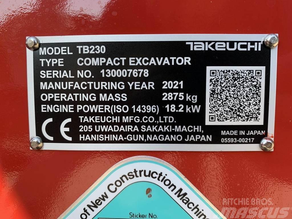 Takeuchi TB230 V3 Міні-екскаватори < 7т