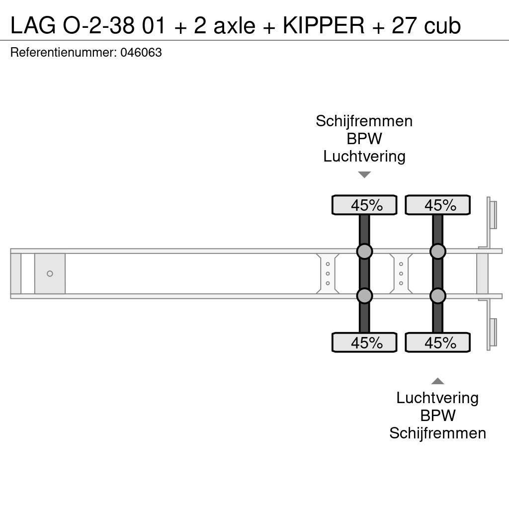 LAG O-2-38 01 + 2 axle + KIPPER + 27 cub Напівпричепи-самоскиди