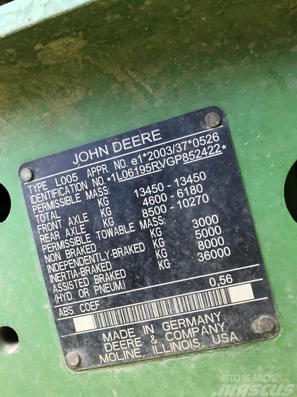 John Deere 6195R Трактори
