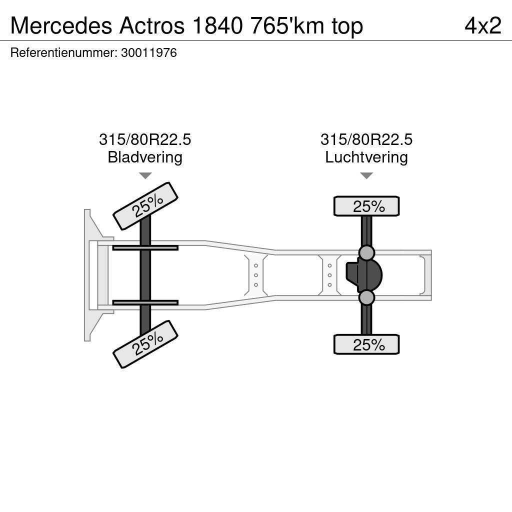 Mercedes-Benz Actros 1840 765'km top Тягачі