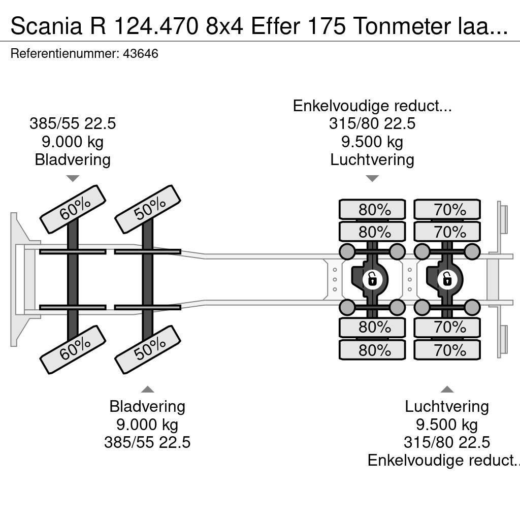 Scania R 124.470 8x4 Effer 175 Tonmeter laadkraan + Fly-J автокрани