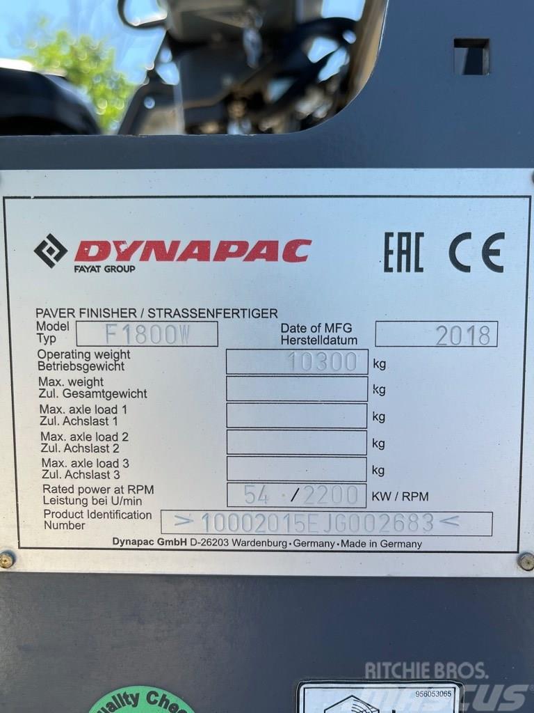 Dynapac F 1800 W Асфальтовкладачі