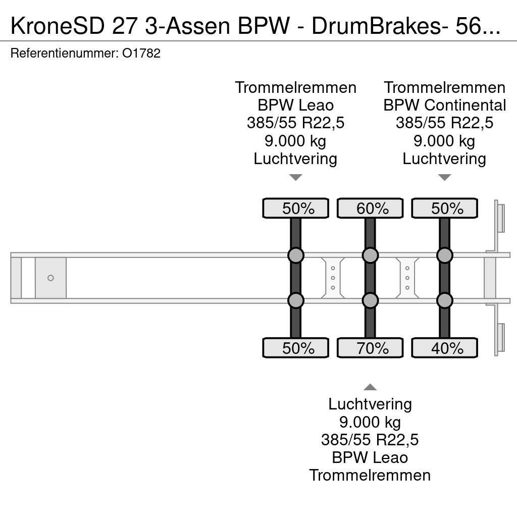 Krone SD 27 3-Assen BPW - DrumBrakes- 5640kg - All Sorts Напівпричепи для перевезення контейнерів