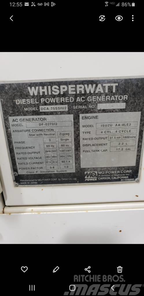 Whisperwatt Diesel Powered AC Generator DF-027012 Дизельні генератори