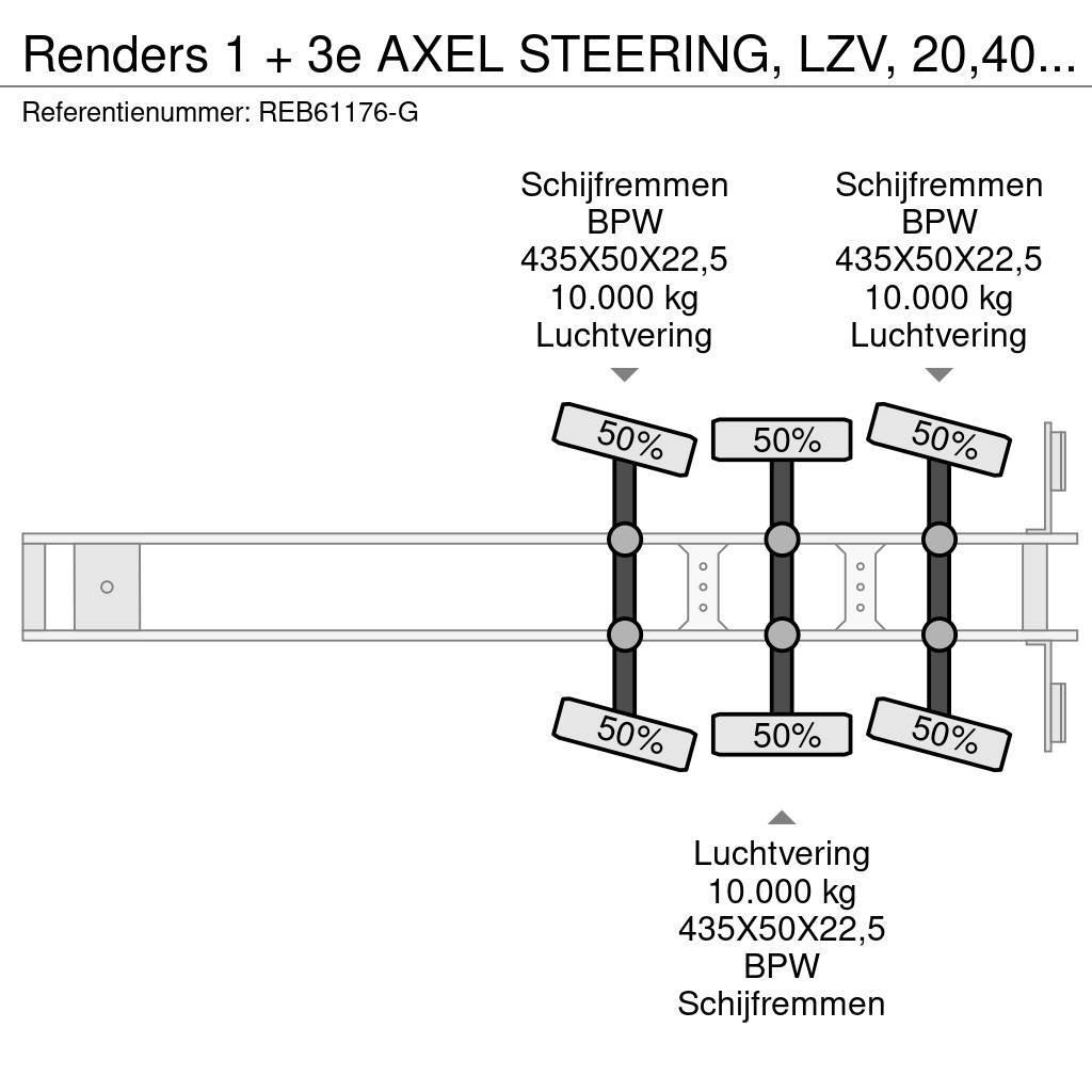 Renders 1 + 3e AXEL STEERING, LZV, 20,40,45 FT Напівпричепи для перевезення контейнерів