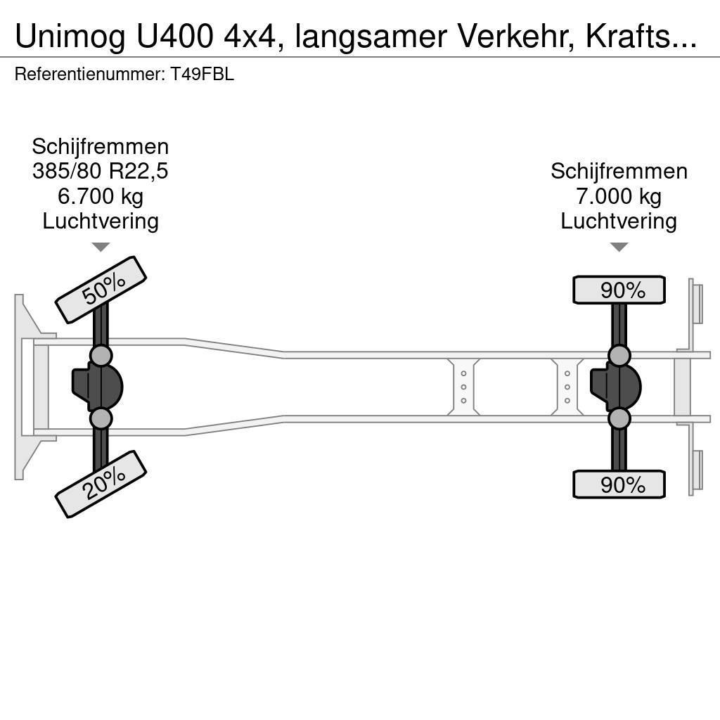 Unimog U400 4x4, langsamer Verkehr, Kraftstoff, 3 Pedale Вантажівки-цистерни