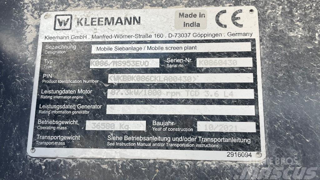 Kleemann 953 Просіювачі