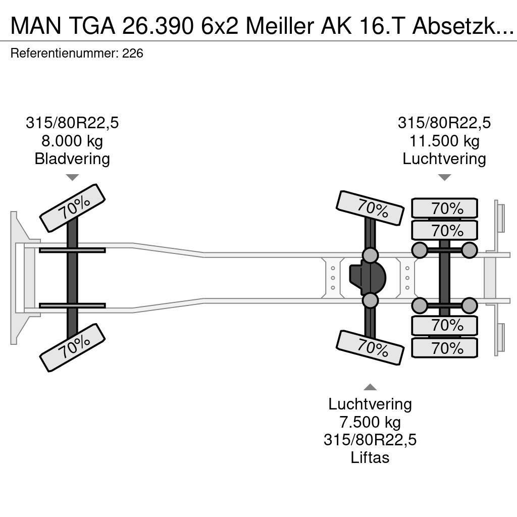 MAN TGA 26.390 6x2 Meiller AK 16.T Absetzkipper 2 Piec Скіпові навантажувачі
