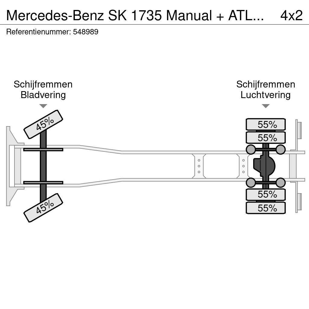 Mercedes-Benz SK 1735 Manual + ATLAS Crane + low KM + Euro 2 man автокрани
