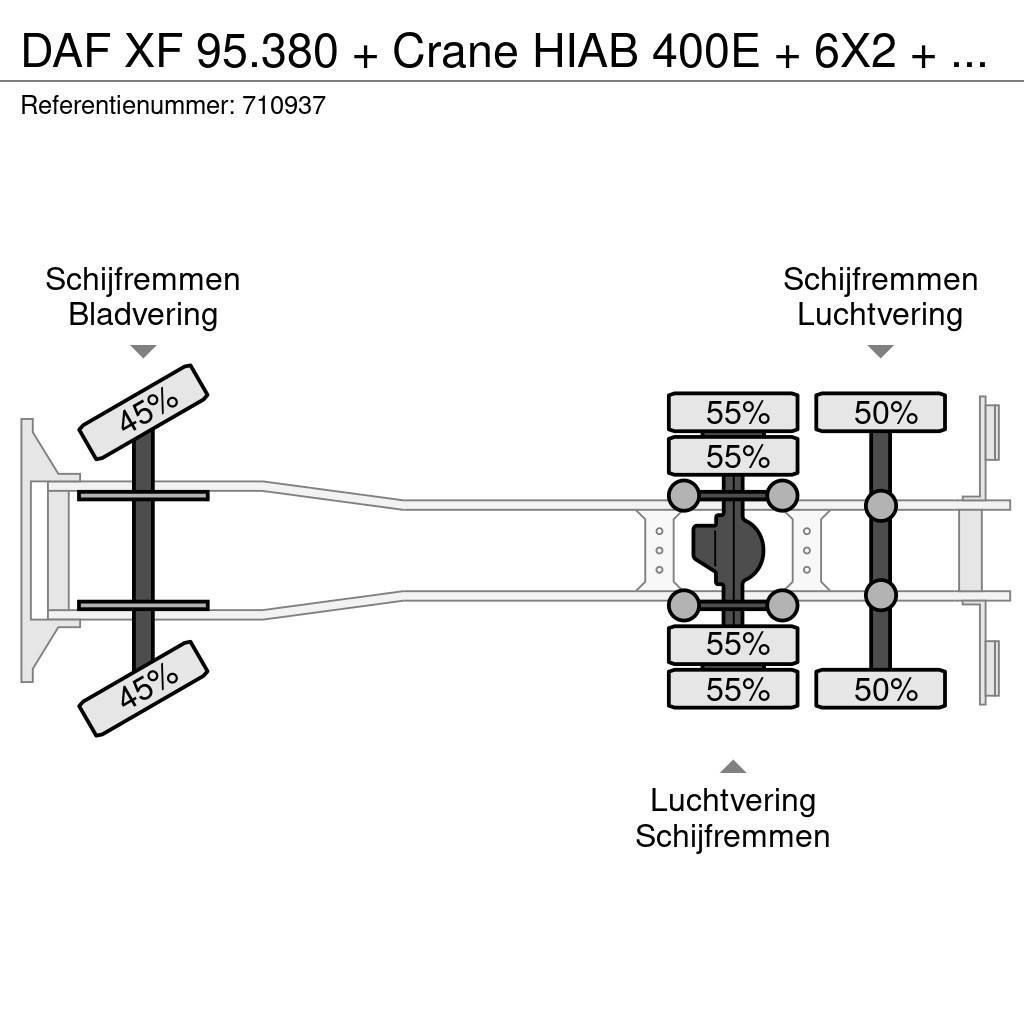 DAF XF 95.380 + Crane HIAB 400E + 6X2 + AIRCO автокрани