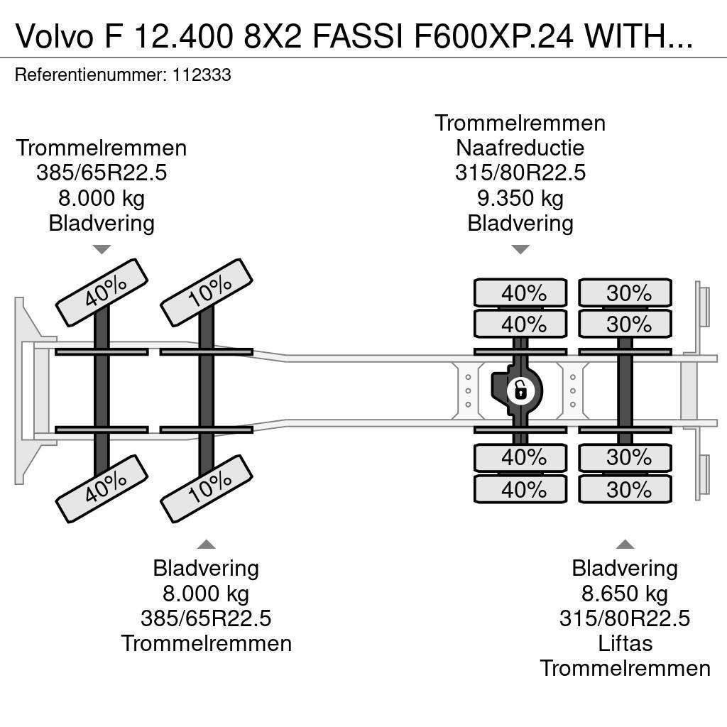 Volvo F 12.400 8X2 FASSI F600XP.24 WITH JIB автокрани