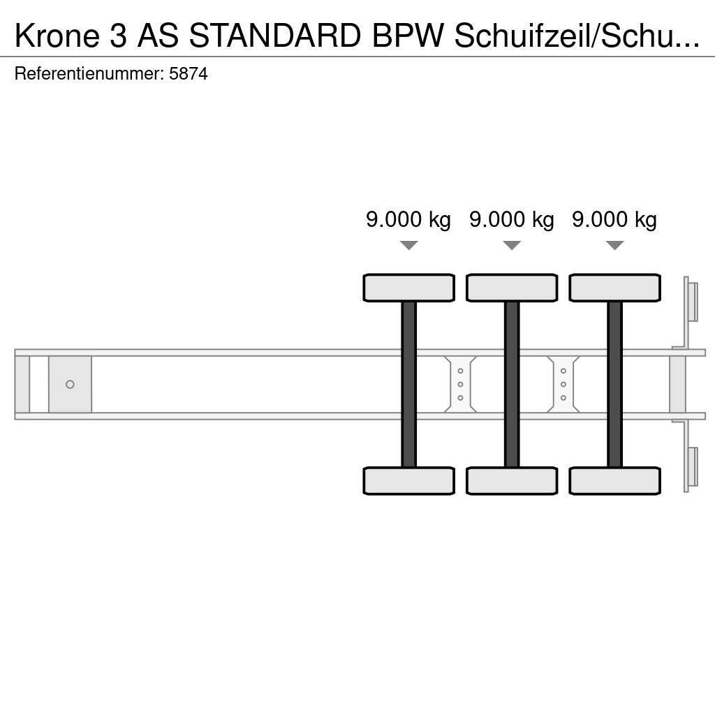 Krone 3 AS STANDARD BPW Schuifzeil/Schuifdak Тентовані напівпричепи