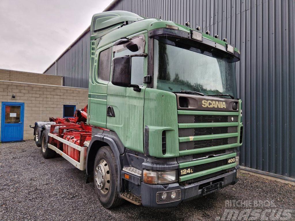 Scania R124-400 6x2 / FREINS TAMBOURS / DRUM BRAKES Вантажівки з гаковим підйомом