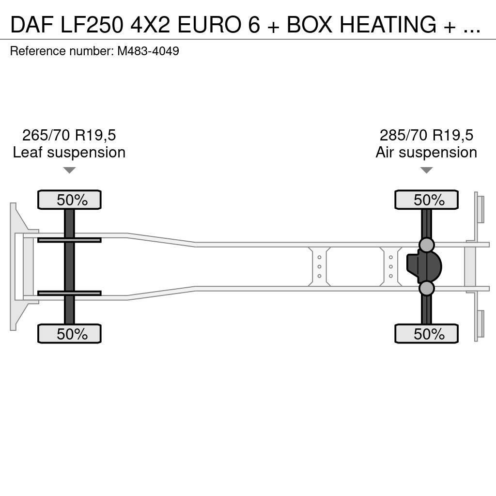 DAF LF250 4X2 EURO 6 + BOX HEATING + LIFT 2000 KG. Фургони
