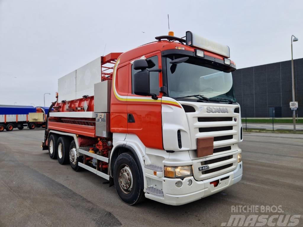 Scania R420 8x2/4 Hvidtved Larsen 12.500 L Combi Cleaner Комбі/Вакуумні вантажівки