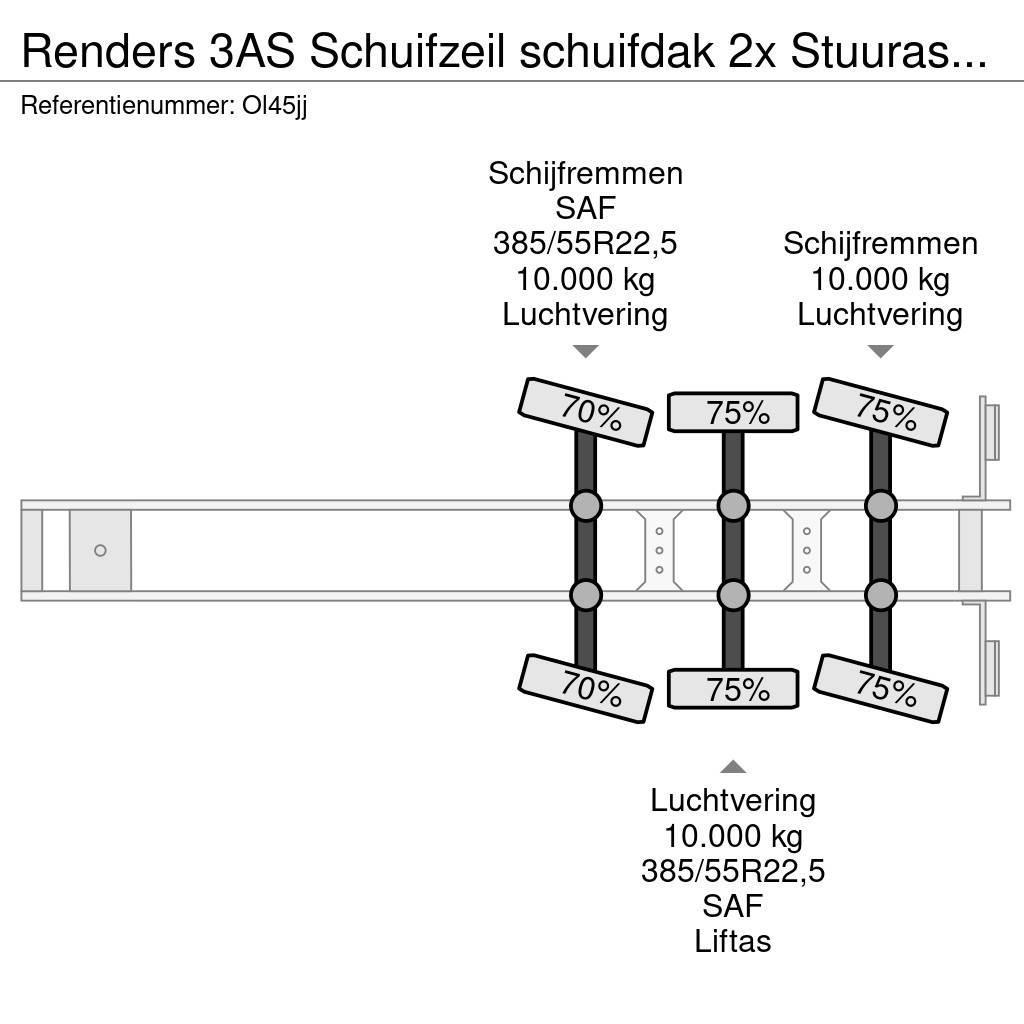 Renders 3AS Schuifzeil schuifdak 2x Stuuras/Lenkachse 10T Тентовані напівпричепи