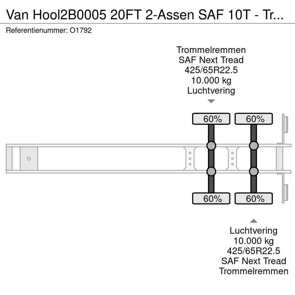 Van Hool 2B0005 20FT 2-Assen SAF 10T - Trommelremmen - Ferr Напівпричепи для перевезення контейнерів