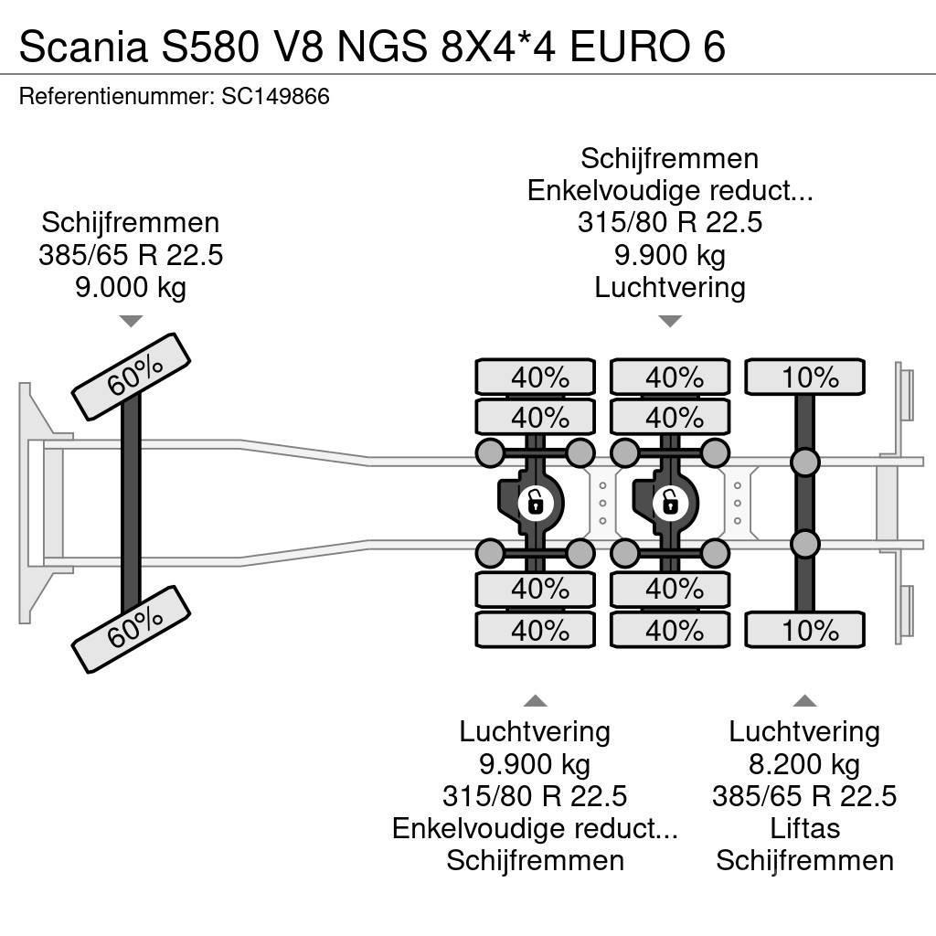 Scania S580 V8 NGS 8X4*4 EURO 6 Шасі з кабіною