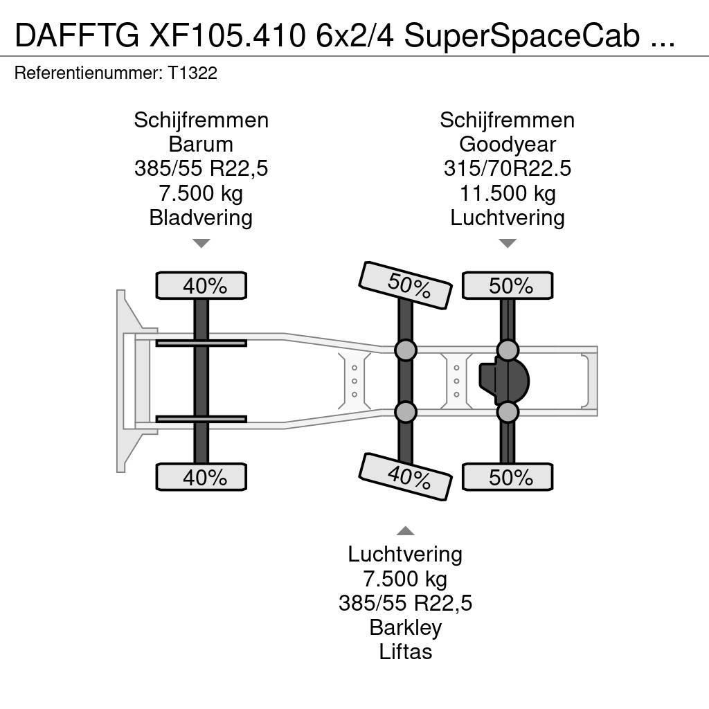 DAF FTG XF105.410 6x2/4 SuperSpaceCab Euro5 (T1322) Тягачі