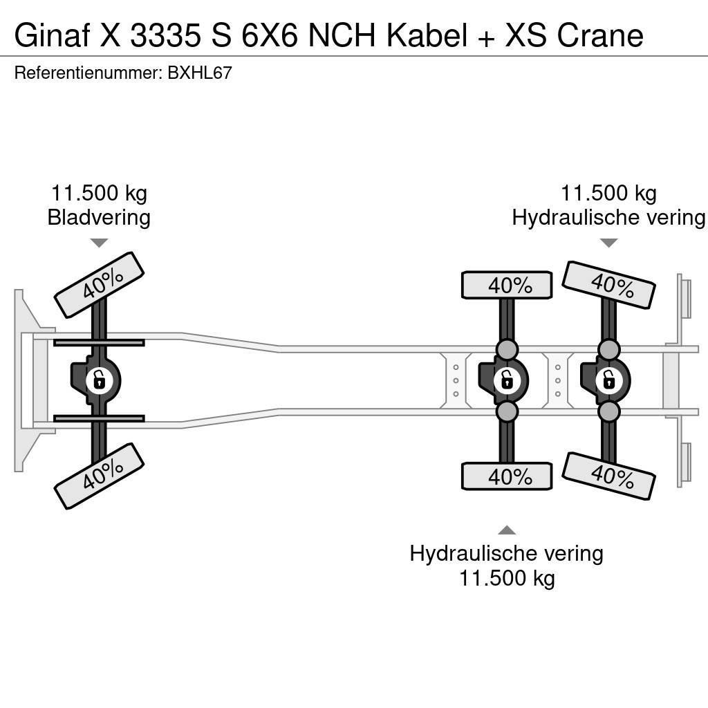Ginaf X 3335 S 6X6 NCH Kabel + XS Crane Вантажівки з гаковим підйомом
