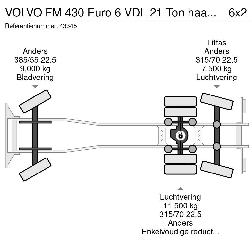 Volvo FM 430 Euro 6 VDL 21 Ton haakarmsysteem Автоконтейнеровози