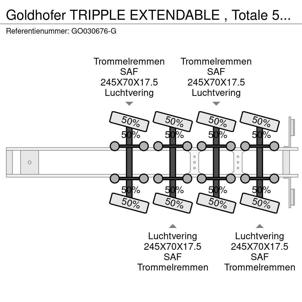 Goldhofer TRIPPLE EXTENDABLE , Totale 51 M 4 AXEL STEERING Низькорамні напівпричепи