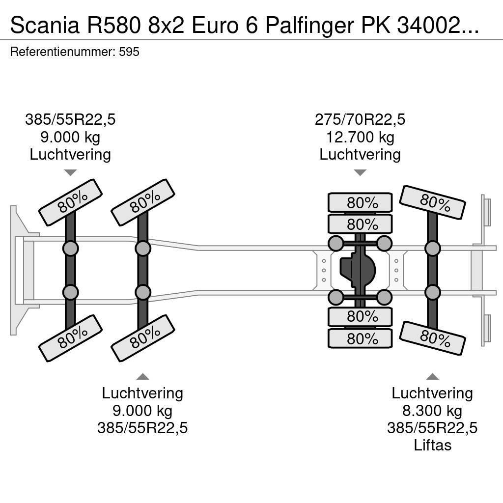 Scania R580 8x2 Euro 6 Palfinger PK 34002-SHF 7 x Hydr. W автокрани