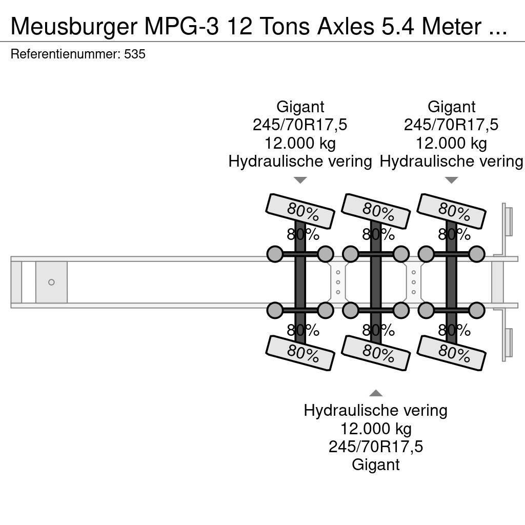 Meusburger MPG-3 12 Tons Axles 5.4 Meter extand. 4 Meter Exte Низькорамні напівпричепи