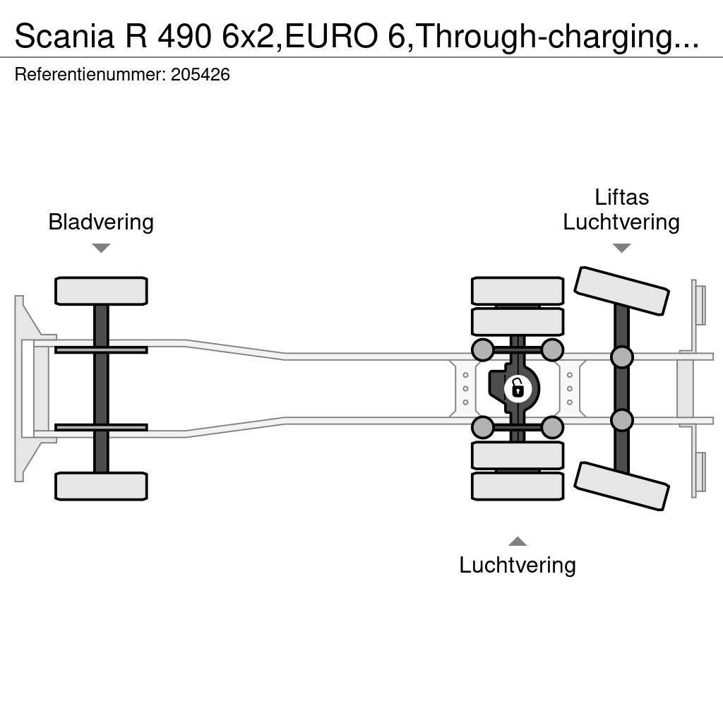 Scania R 490 6x2,EURO 6,Through-charging system,Retarder, Тентовані вантажівки